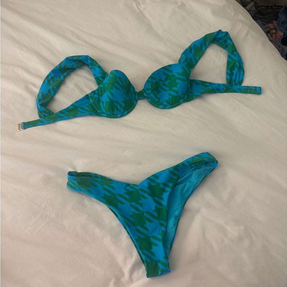 WeWoreWhat Blue and Green Bikini